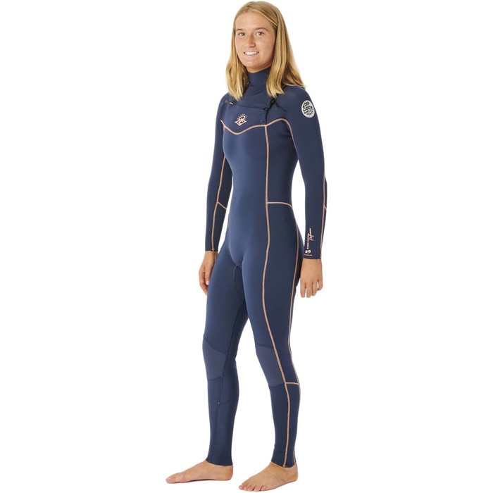 2023 Rip Curl Mujer Dawn Patrol Performance 5/3mm Chest Zip Neopreno WSMYAW - Navy